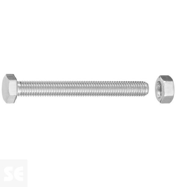 Tornillo Cabeza Hexagonal M8x80mm. Din 933 (4 piezas)