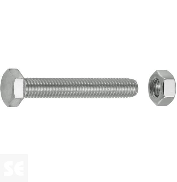 Tornillo Cabeza Hexagonal M8x50mm. A2 Din 933 (15 piezas)