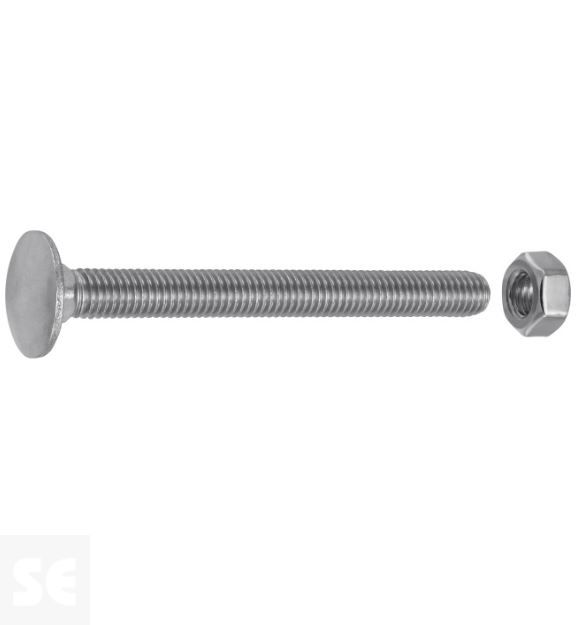 Tornillo Cabeza Hexagonal M8x80 A2 Din 603 (6 piezas)