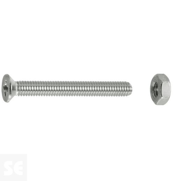 Tornillo Cabeza cónica M3x25 A2 Ph Din 7046 (16 piezas)