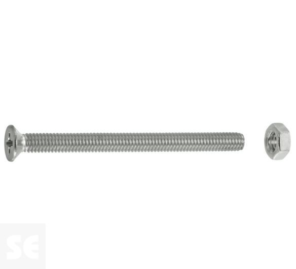 Tornillo Cabeza Cónica M4x50mm. A2 Ph Din 7046 (8 piezas)