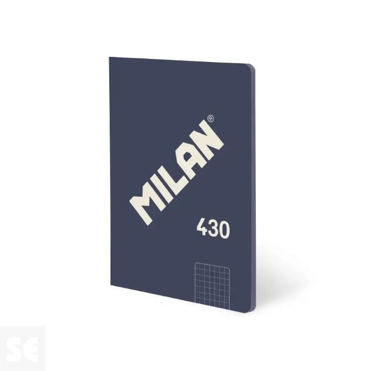 Libreta MILAN A5 Encolada 430 Azul 48h Cuadric. 95gr