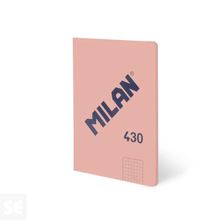 Libreta MILAN A5 Encolada 430 Rosa 48h Cuadric. 95gr