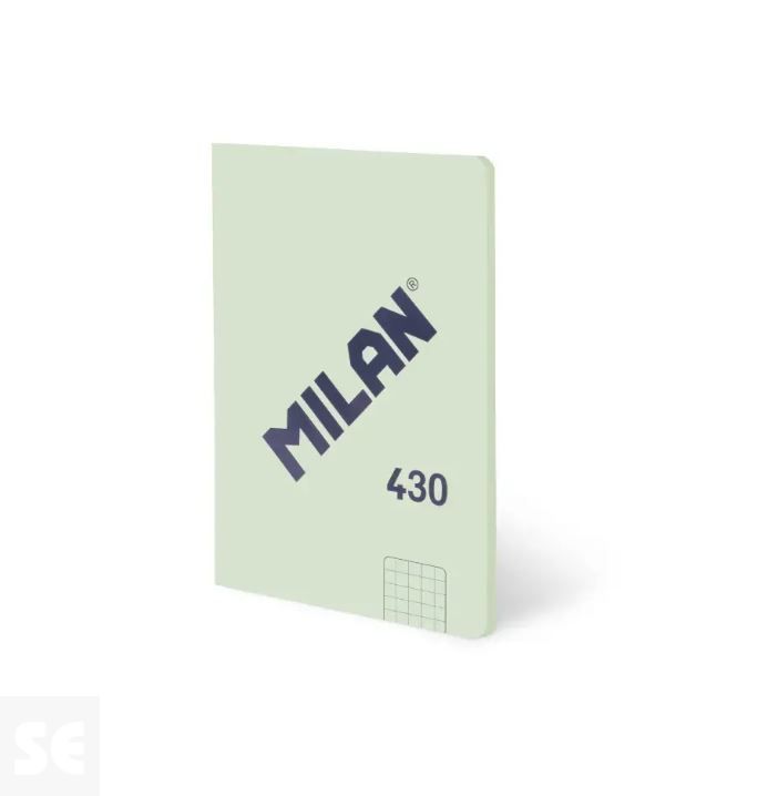 Libreta MILAN A6 Encolada 430 Verde 48h Cuadric. 95gr
