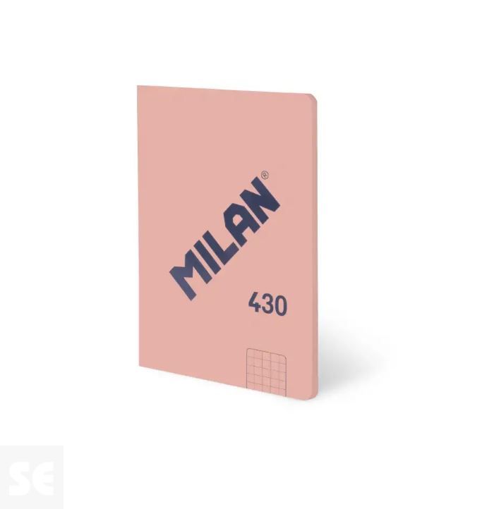 Libreta MILAN A6 Encolada 430 Rosa 48h Cuadric. 95gr