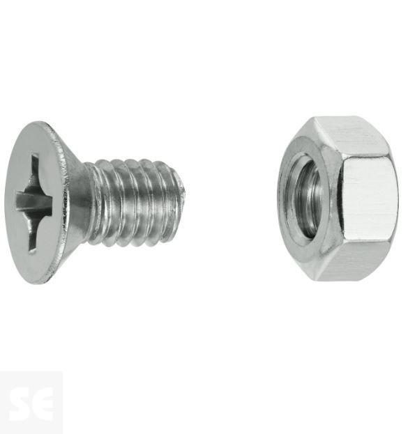 Tornillo Cabeza Cónica M6x10mm. A2 Ph Din 7046 (12 piezas)