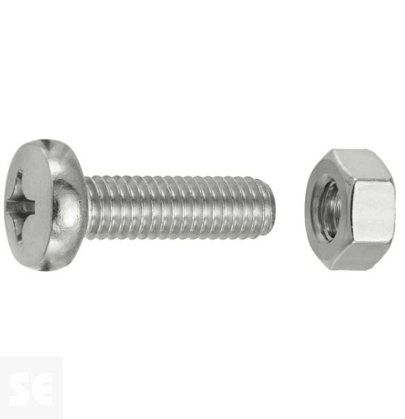 Tornillo Cabeza Cónica M6x20mm. A2 Ph 7045 (8 piezas)