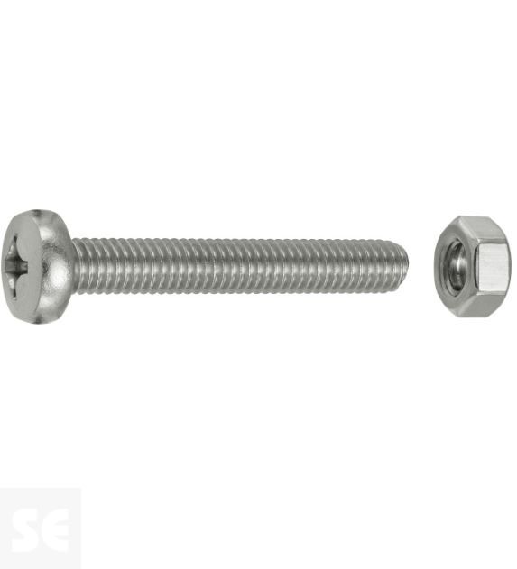 Tornillo Cabeza Cónica M6x40mm. A2 Ph 7045 (4 piezas)