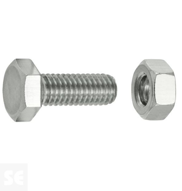 Tornillo Cabeza Hexagonal M6x16mm. Din 933 (6 piezas)