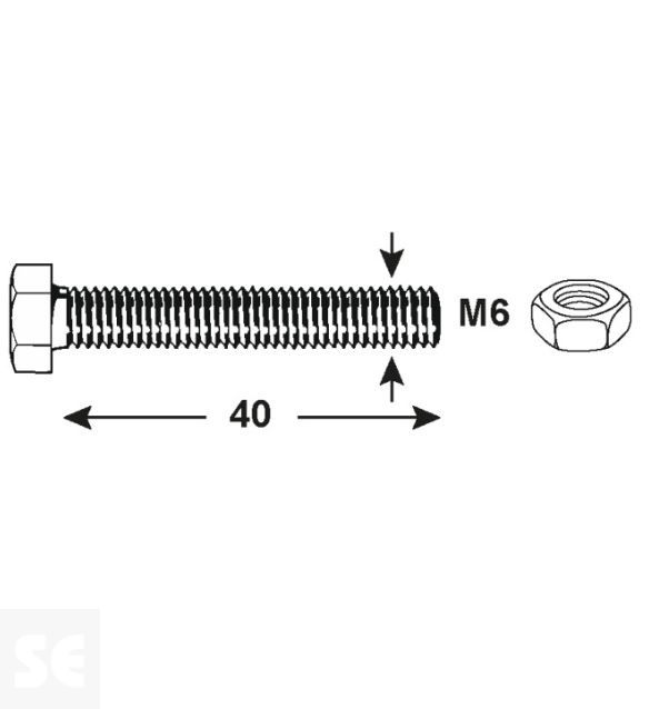 Tornillo Cabeza Hexagonal M6x40mm. Din 933 (20 piezas)