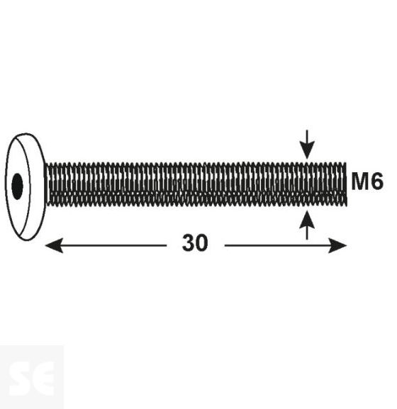 Tornillo Cabeza Plana M6x30mm Vz (60 piezas)