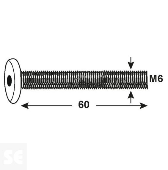 Tornillo Cabeza Plana M6x60mm Vz (30 piezas)