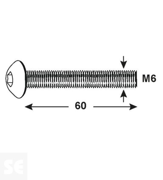 Tornillo Cabeza Redonda M6x60mm (30u.)