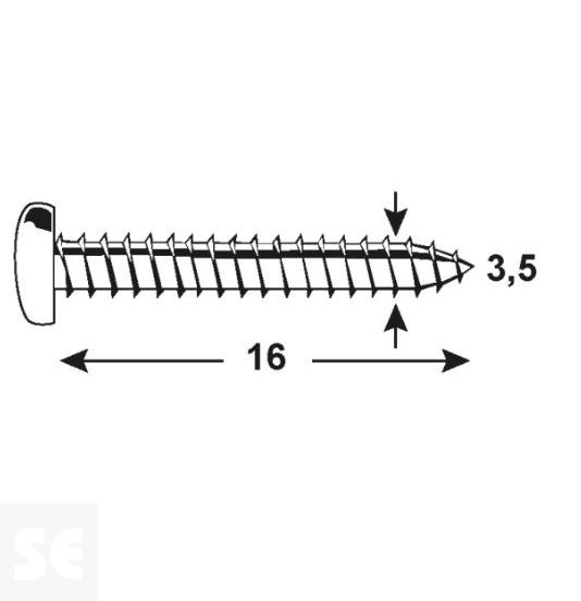 Tornillo Cabeza Redonda Pz 3,5x16mm (200u.)