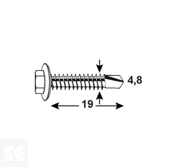 Tornillo Autoperforante Cabeza Hexagonal Vz 15480 4,8x19mm. (20u.)
