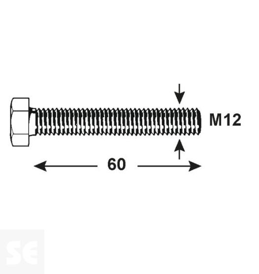 Tornillo Cabeza Hexagonal M12x60mm. Din 933 (1000u.)