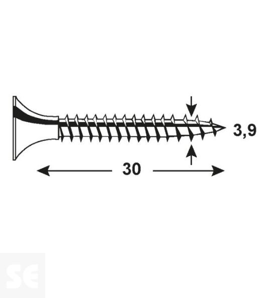 Tornillo Multiuso Negro Ph 3,9x30mm (150u.)