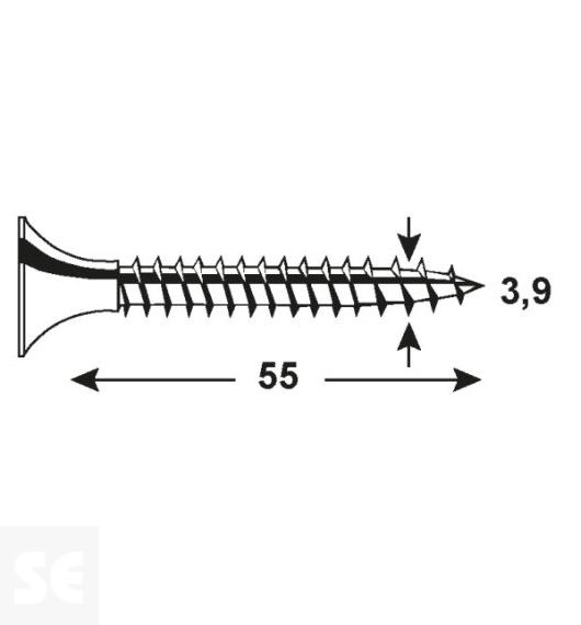 Tornillo Multiuso Negro Ph 3,9x55mm (70ud.)