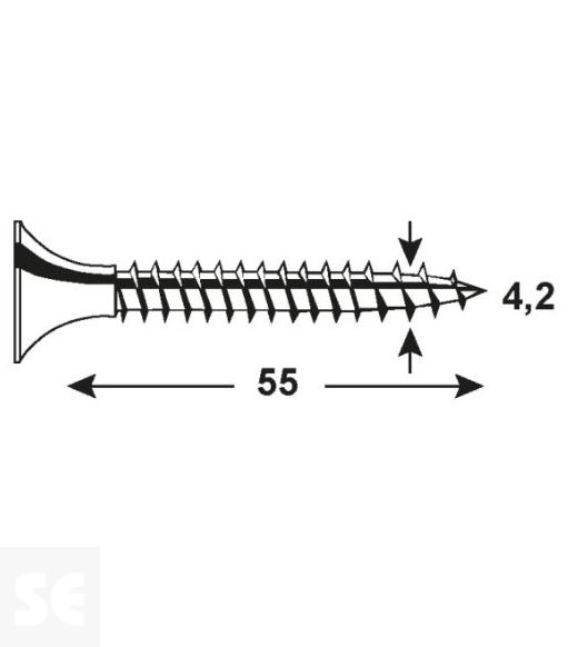 Tornillo Multiuso Negro Ph 4,2x55mm (60u.)