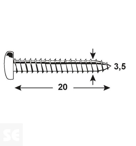 Tornillo Zn Cabeza Redonda Pz 3,5x20mm (30u.)