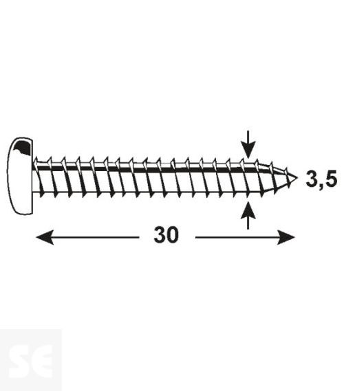Tornillo Zn Cabeza Redonda Pz 3,5x30mm (20u.)