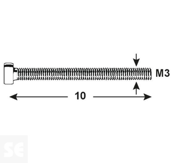 Tornillo Cabeza Cilíndrica Plástico M3x10mm. (20u.)