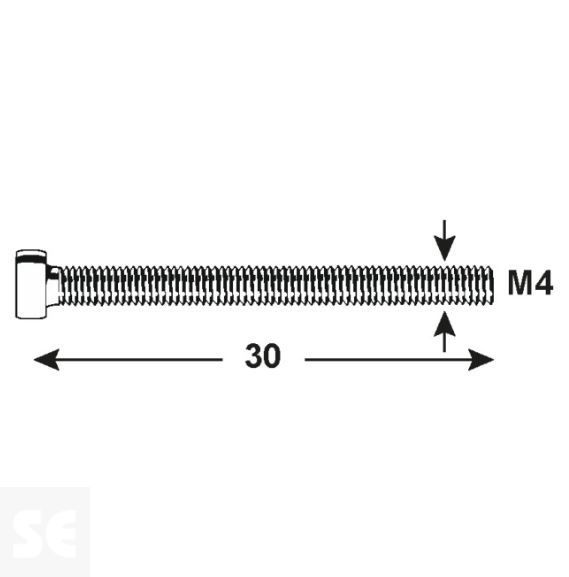 Tornillo Cabeza Cilíndrica Plástico M4x30mm. (20u.)