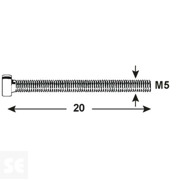 Tornillo Cabeza Cilíndrica Plástico M5x20mm. (14u.)