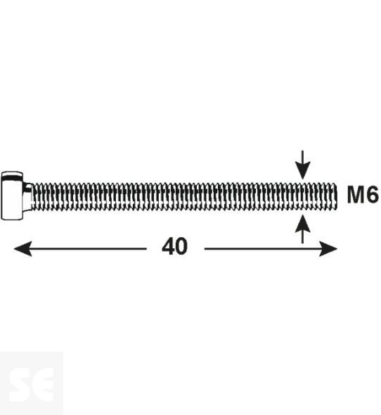 Tornillo Cabeza Cilíndrica Plástico M6x40mm. (10u.)