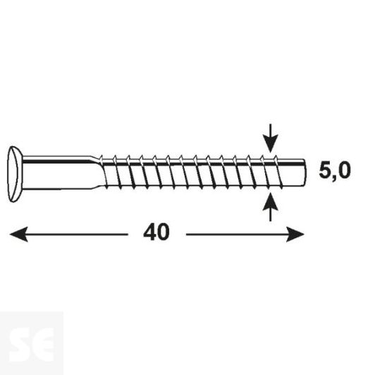 Tornillo Conexión 5,0x40mm Zn Allen (200 Pzas.)
