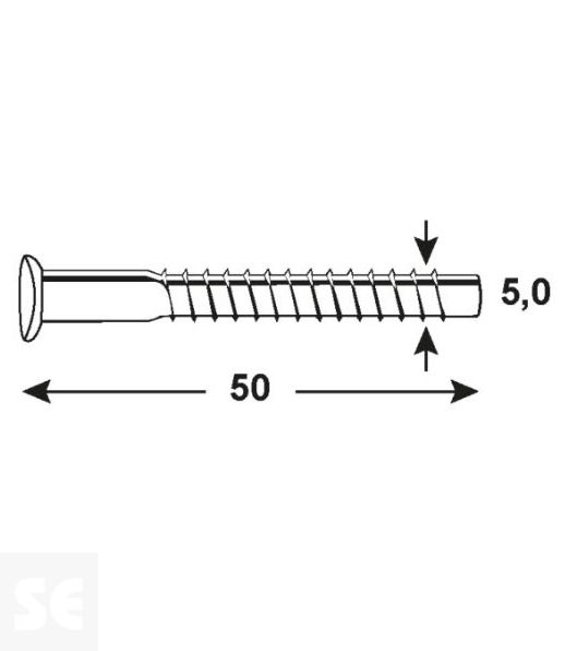 Tornillo Conexión 5,0x50mm Zn Allen (200 Pzas.)