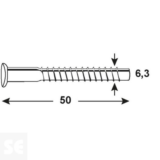 Tornillo ConexiÓn 6,3x50mm Zn Allen (150 Pzas.)
