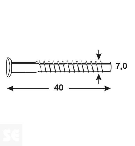 Tornillo Conexión 7,0x40mm Zn Allen (100 Pzas.)