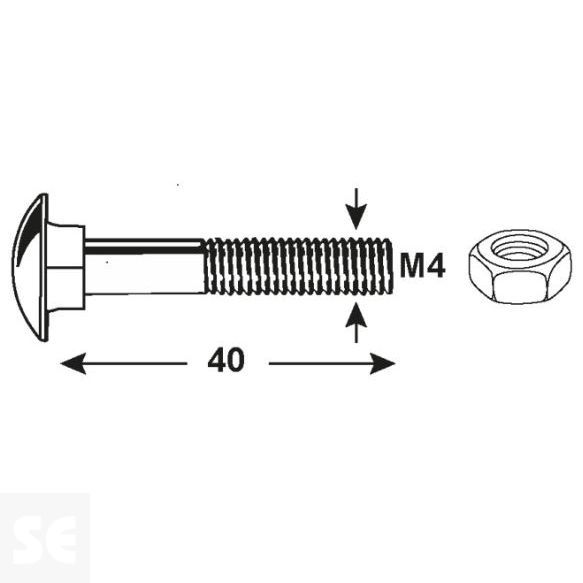 Tornillo Carro Vz 603 M4x40mm. (10 piezas)