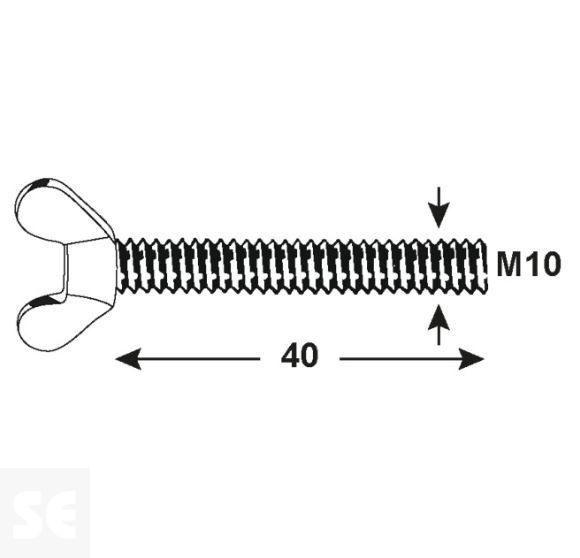 Tornillo Orejas M10x40mm Din 316 (2u.)