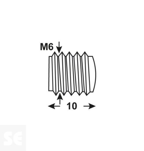 Tornillo Prisionero Inoxidable A2 M6x10mm. A2 4026 (5u.)