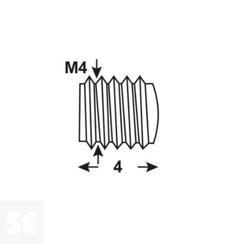 Tornillo Prisionero M4x4mm. A2 Din 4026 (5u.)