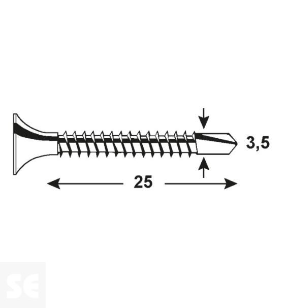 Tornillo Tablero Yeso Ph 3,5x25mm Din 14566 (200u.)