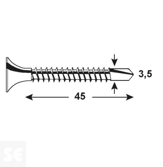 Tornillo Tablero Yeso Ph 3,5x45mm Din 14566 (100u.)