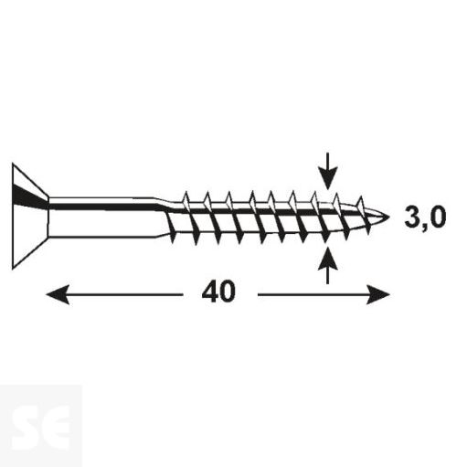 Tornillo Galvanizado Pz 3,0x40mm (100u.)