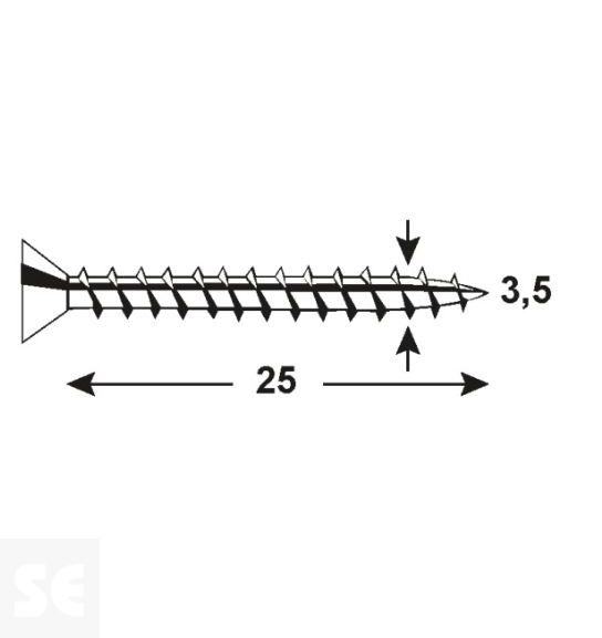 Tornillo Galvanizado Pz 3,5x25mm (150u.)