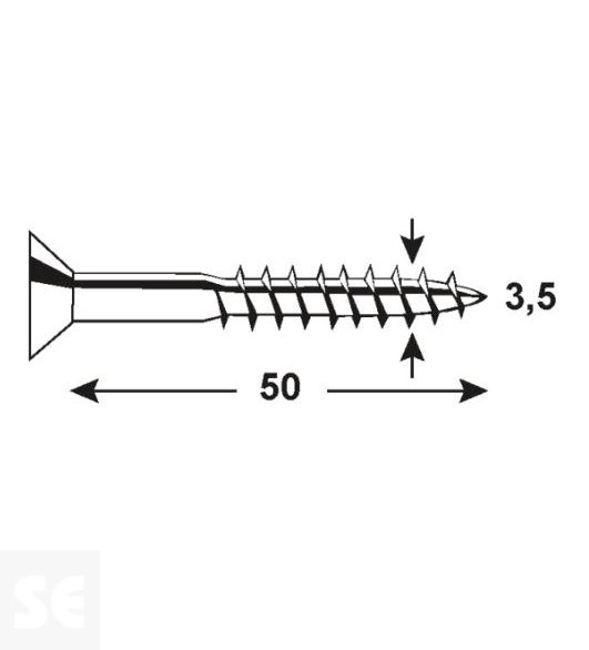 Tornillo Galvanizado Pz 3,5x50mm (100u.)