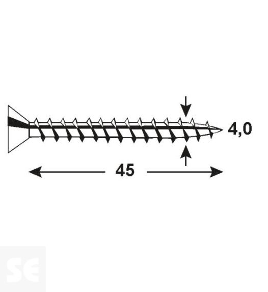 Tornillo Galvanizado Pz 4,0x45mm (100u.)