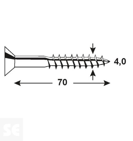 Tornillo Galvanizado Pz 4,0x70mm (70u.)