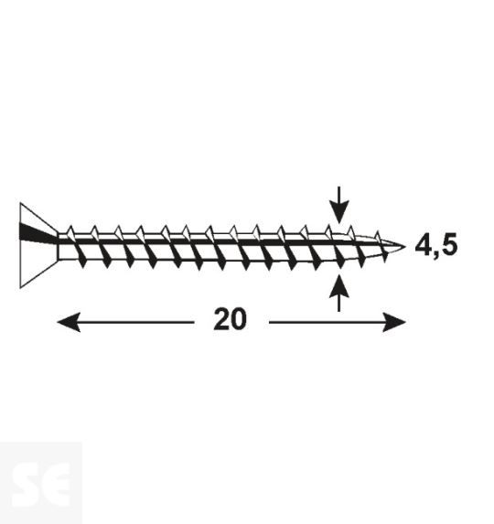 Tornillo Galvanizado Pz 4,5x20mm (175u.)