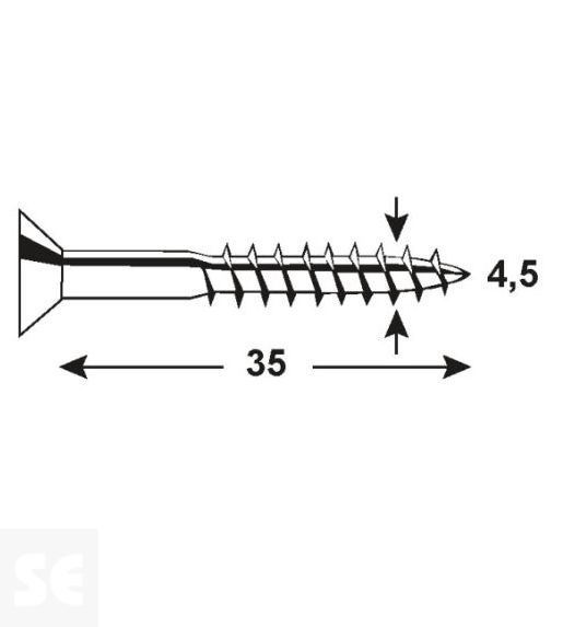 Tornillo Galvanizado Pz 4,5x35mm (100u.)