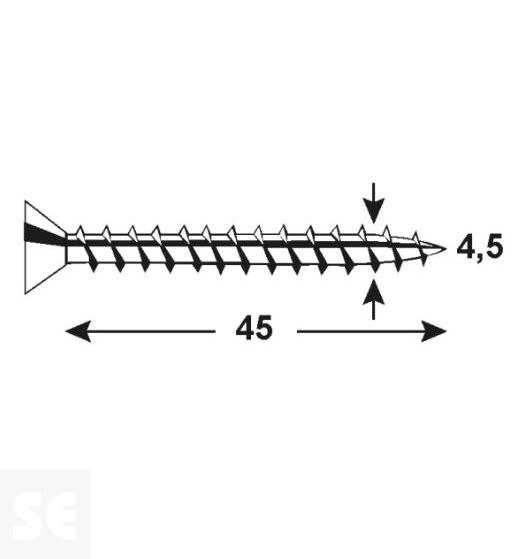 Tornillo Galvanizado Pz 4,5x45mm (80ud.)