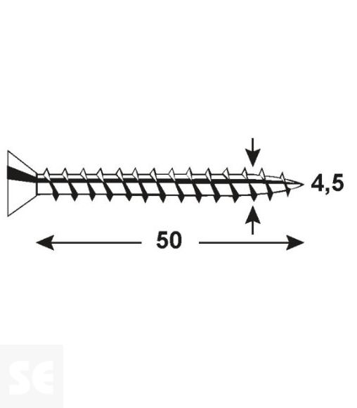 Tornillo Galvanizado Pz 4,5x50mm (80ud.)