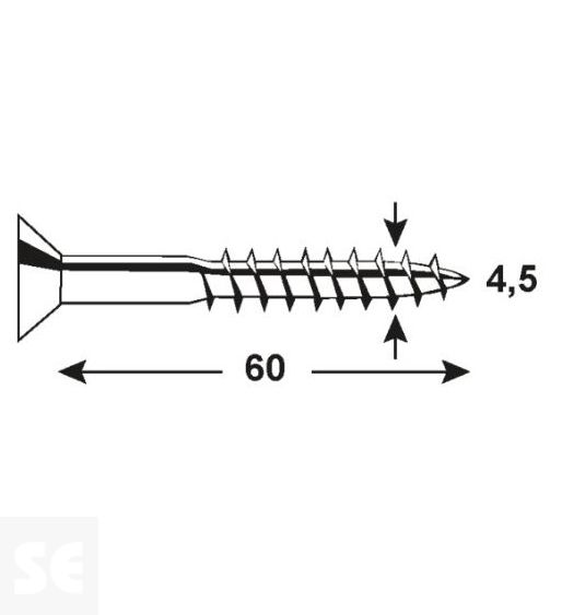 Tornillo Galvanizado Pz 4,5x60mm (50u.)