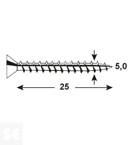 Tornillo Galvanizado Pz 5,0x25mm (150u.)